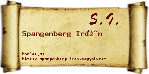 Spangenberg Irén névjegykártya